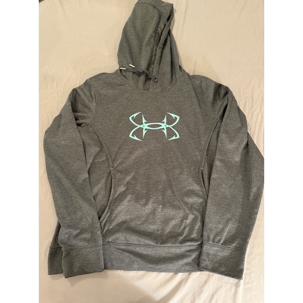 Women's Under Armour Dark Grey/Green Fleece Lined Hoodie Large